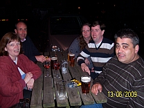 Band members outside the Golden Lion